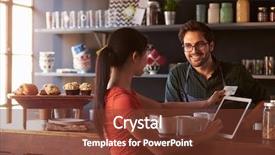  Presentation with coffee shop - Slides having business - customer in coffee shop paying background and a tawny brown colored foreground