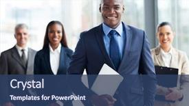  Presentation with knitting african american - Amazing presentation having business - handsome african businessman with group backdrop and a ocean colored foreground