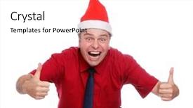  Presentation with santa - Slides enhanced with christmas card business - happy businessman with santa's cap background and a white colored foreground