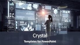  Presentation with media - Colorful slide deck enhanced with business - high technologies for your success backdrop and a tawny brown colored foreground