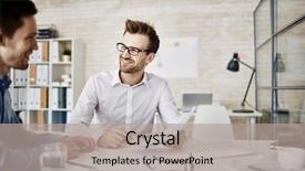  Presentation with meeting - Presentation consisting of business - meeting of businessmen background and a light gray colored foreground