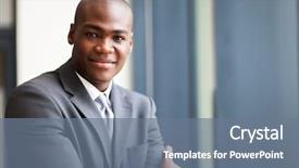  Presentation with african american business - PPT layouts consisting of business - peaceful african american businessman background and a gray colored foreground