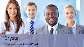  Presentation with leader - PPT layouts enhanced with business - portrait of confident leader looking background and a light blue colored foreground