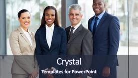  Presentation with successful - Audience pleasing presentation theme consisting of business - portrait of successful businesspeople team backdrop and a navy blue colored foreground