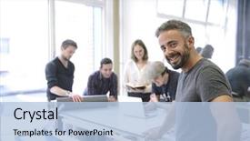  Presentation with advertising - Audience pleasing PPT layouts consisting of business - publisher advertising agency owner working backdrop and a light blue colored foreground