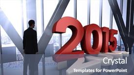  Presentation with room - Cool new presentation theme with business 2015 - businessman standing against room backdrop and a gray colored foreground