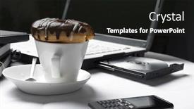  Presentation with lunch - Cool new presentation theme with business a lunch backdrop and a black colored foreground