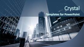  Presentation with public transportation smart traffic - Theme having business abstract - traffic of city background and a ocean colored foreground