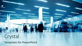  Presentation with people reflection - Slide deck consisting of business abstract white - clean tiled floor reflection background and a light blue colored foreground