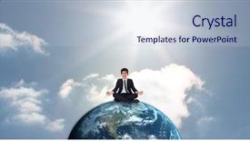  Presentation with digital globe on forex - Slide set enhanced with business abstract white - digital composite of businessman meditating background and a  colored foreground