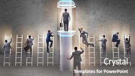  Presentation with promotion - Presentation theme with business accelerator - businessmen in accelerated and fast background and a gray colored foreground