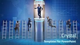  Presentation with fast speed broadband accelerate internet - PPT theme with business accelerator - businessmen in accelerated and fast background and a ocean colored foreground