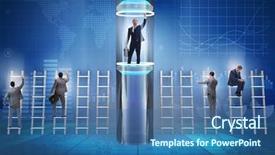  Presentation with fast speed broadband accelerate internet - Cool new presentation design with business accelerator - businessmen in accelerated and fast backdrop and a ocean colored foreground