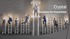 Presentation with promotion - Colorful presentation theme enhanced with business accelerator - businessmen in accelerated and fast backdrop and a gray colored foreground