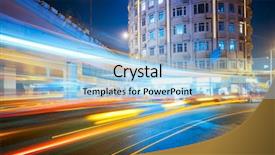  Presentation with megacity - Cool new slide deck with business accelerator - megacity highway at night backdrop and a light blue colored foreground