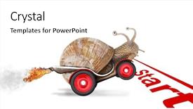  Presentation with moving business - Presentation featuring business accelerator - speedy snail like car racer background and a white colored foreground