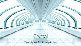  Presentation with transparent electronics - PPT layouts with business accelerator - vanishing transparent hallway background and a sky blue colored foreground