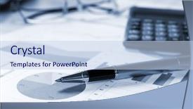  Presentation with business calculator - Slide set enhanced with business accounting calculator sheet blue background and a sky blue colored foreground