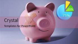  Presentation with accounting - Colorful slides enhanced with business-accounting-concept-piggy-bank backdrop and a coral colored foreground