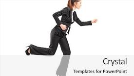  Presentation with running - Amazing PPT theme having business action - full length portrait backdrop and a white colored foreground