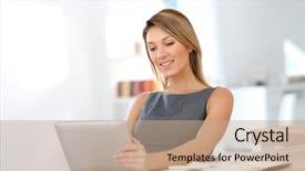  Presentation with teachers working around a table - Audience pleasing slide deck consisting of business activities - businesswoman in office working backdrop and a coral colored foreground