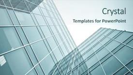  Presentation with administration - PPT layouts having business administration - office buildings in the morning background and a sky blue colored foreground