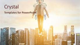  Presentation with advantage - Audience pleasing slides consisting of business advantage businessman in sketch backdrop and a lemonade colored foreground