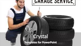  Presentation with car service - Slide set with business alignment - concept of car service mechanic background and a dark gray colored foreground