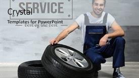  Presentation with car service - Presentation design enhanced with business alignment - concept of car service mechanic background and a light gray colored foreground