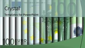  Presentation with euro - PPT theme having business alignment - hundred euro bill - hundred background and a light blue colored foreground