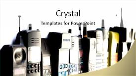  Presentation with cell phones - PPT layouts enhanced with business alignment - row of cell phones background and a  colored foreground