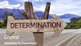  Presentation with road - Slides consisting of business alternatives analysis - determination wooden sign background and a  colored foreground