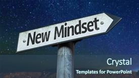  Presentation with mindset - PPT layouts with business alternatives analysis - new mindset sign background and a ocean colored foreground