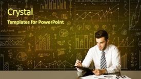  Presentation with black hand - Amazing presentation design having business analysis - businessman sitting at black table backdrop and a tawny brown colored foreground