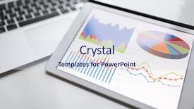  Presentation with research methodology flowchart information operation - Audience pleasing presentation design consisting of business analysis - digital tablet showing information chart backdrop and a sky blue colored foreground