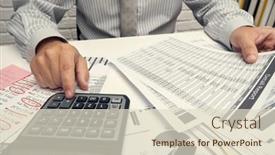  Presentation with business office desk - Audience pleasing PPT theme consisting of business-analysis-and-accounting-concept backdrop and a lemonade colored foreground