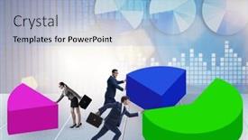  Presentation with pie chart - Theme having business-analytics-concept-with-pie background and a light blue colored foreground