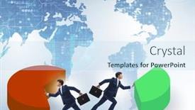  Presentation with pie chart - PPT theme having business-analytics-concept-with-pie background and a sky blue colored foreground