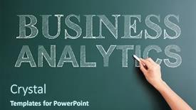  Presentation with analytics - Presentation theme having business analytics written on blackboard background and a ocean colored foreground