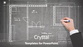  Presentation with drawing architecture - PPT layouts having business and architecture concept - close up of businessman drawing blueprint on concrete wall background and a gray colored foreground