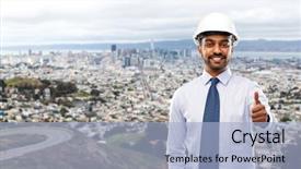  Presentation with architecture construction - Amazing slide set having business and building - smiling indian backdrop and a light blue colored foreground