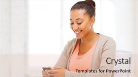  Presentation with great communication skills in business - Presentation consisting of business and communication concept - smiling background and a  colored foreground