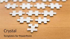  Presentation with puzzle pieces - Slides featuring business-and-connection-concept-close background and a coral colored foreground