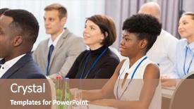  Presentation with international education - Slide deck enhanced with business and education concept - group background and a  colored foreground