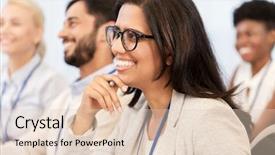  Presentation with international education - Beautiful PPT layouts featuring business and education concept - group backdrop and a  colored foreground