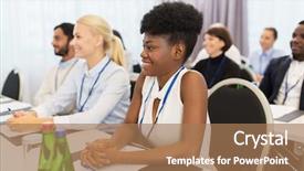  Presentation with international education - Beautiful slide deck featuring business and education concept - group backdrop and a  colored foreground