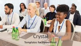  Presentation with international education - Presentation design featuring business and education concept - group background and a  colored foreground