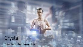  Presentation with balance life - Theme having business and healthy life balance background and a light blue colored foreground