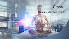  Presentation with balance life - PPT layouts having business and healthy life balance background and a light blue colored foreground