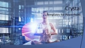  Presentation with balance life - Beautiful PPT theme featuring business and healthy life balance backdrop and a teal colored foreground